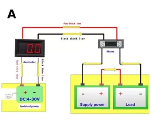 Ammeter with isolated power supply: Wiring Diagram A