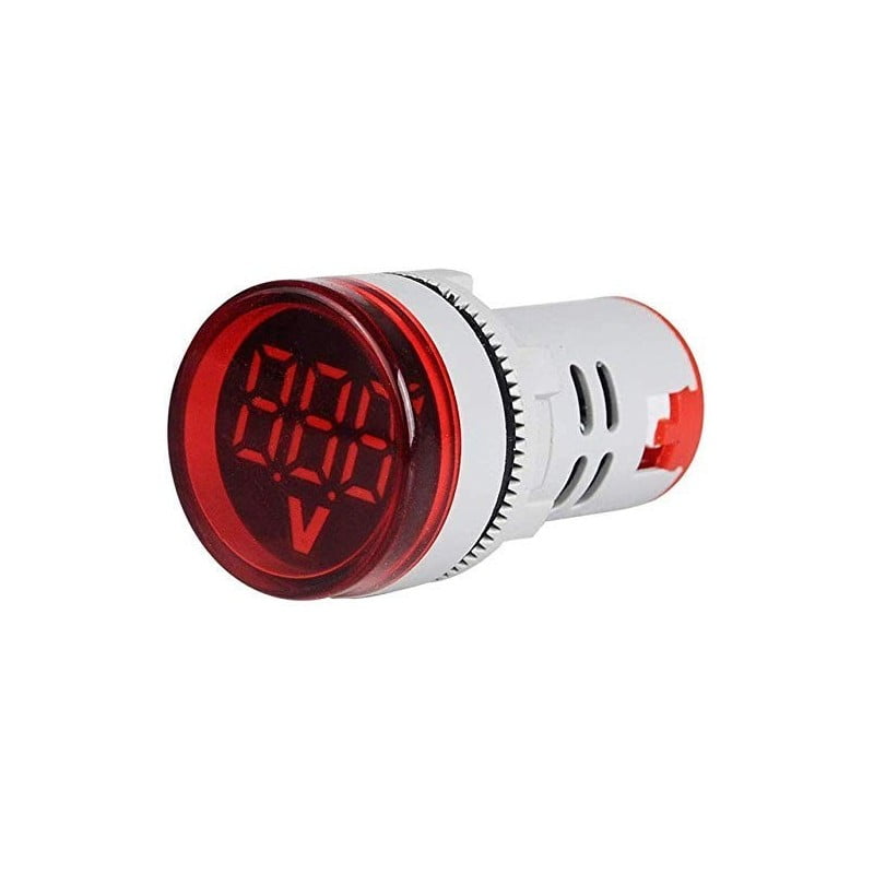 نشانگر گرد ولتاژ با ولت متر AC 220V قرمز رنگ