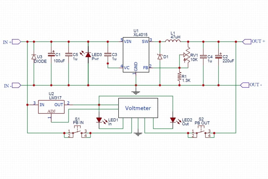 مدار ماژول DC – DC   کاهنده قابل تنظیم XL4015