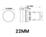چراغ سیگنال گرد تابلویی AC/DC-12V (سفید) - تصویر 3