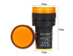 چراغ سیگنال گرد تابلویی AC/DC-12V (زرد) - تصویر 3