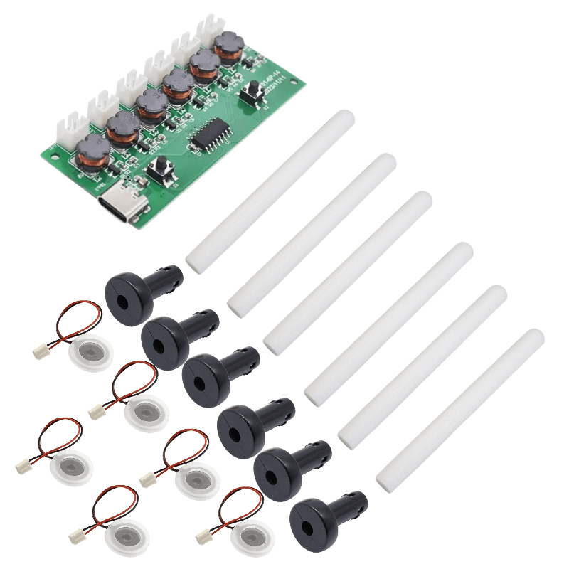 6-piezo-cold-steam-module ماژول تولید بخار سرد 6 تایی با ورودی Type-C به همراه پیزو JY-003-6 - تصویر 1