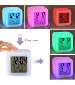 ساعت و دماسنج دیجیتال رنگی آلارم دار مکعبی مدل CHH508 - تصویر 5