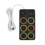 شش راهی برق USB دار مدل REMAX-NO9906