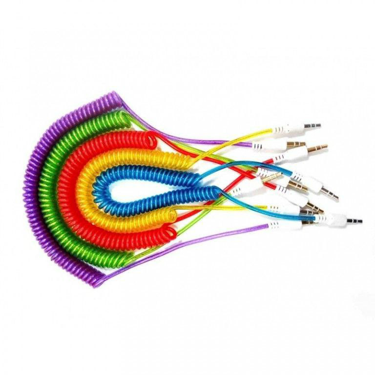 IMG_20251007_205943_147 کابل AUX فنری سر فلزی (قرمز) - تصویر 1