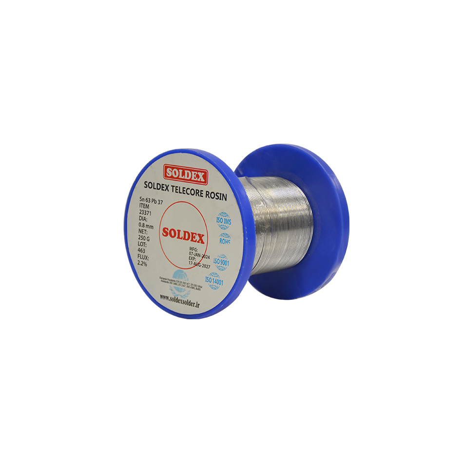 sn63-pb37-leaded-wire-1dahom-250-gram-2 سیم لحیم ۲۵۰ گرمی سایز ۰.۸ سولدکس SOLDEX - تصویر 1