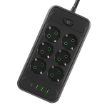 شش راهی برق یونیورسال با 3 خروجی USB و تایپ سی (مشکی)