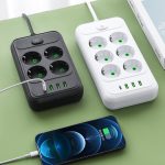 شش راهی برق یونیورسال با 3 خروجی USB و تایپ سی (مشکی) - تصویر 4