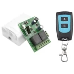 ریموت کنترل کد لرن 12 ولت بی سیم یونیورسال 433MHZ گیرنده و فرستنده رله 2 کاناله