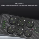 شش راهی برق یونیورسال با 3 خروجی USB و تایپ سی (مشکی) - تصویر 4
