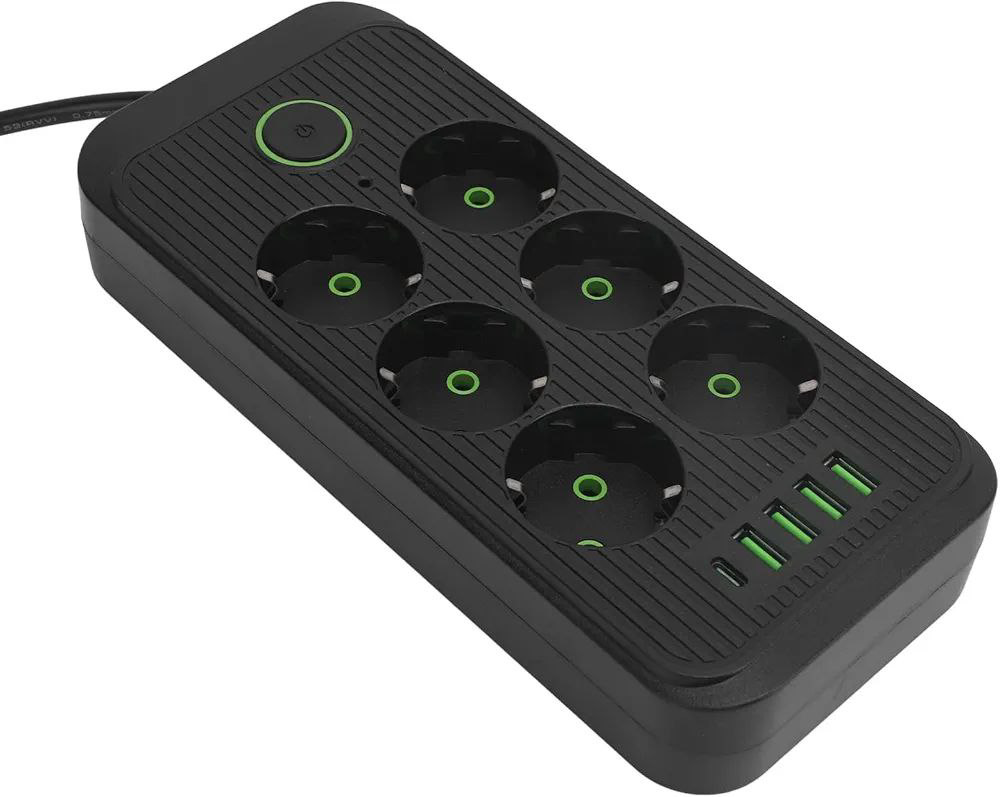 IMG_20260108_141825_189 شش راهی برق یونیورسال با 3 خروجی USB و تایپ سی (مشکی) - تصویر 1