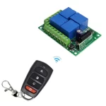 ریموت کنترل کد لرن 12 ولت بی سیم یونیورسال 433MHZ گیرنده و فرستنده رله 4 کاناله