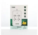 شش راهی برق یونیورسال با 3 خروجی USB و تایپ سی (سفید) - تصویر 3