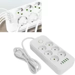 شش راهی برق یونیورسال با 3 خروجی USB و تایپ سی (سفید) - تصویر 4