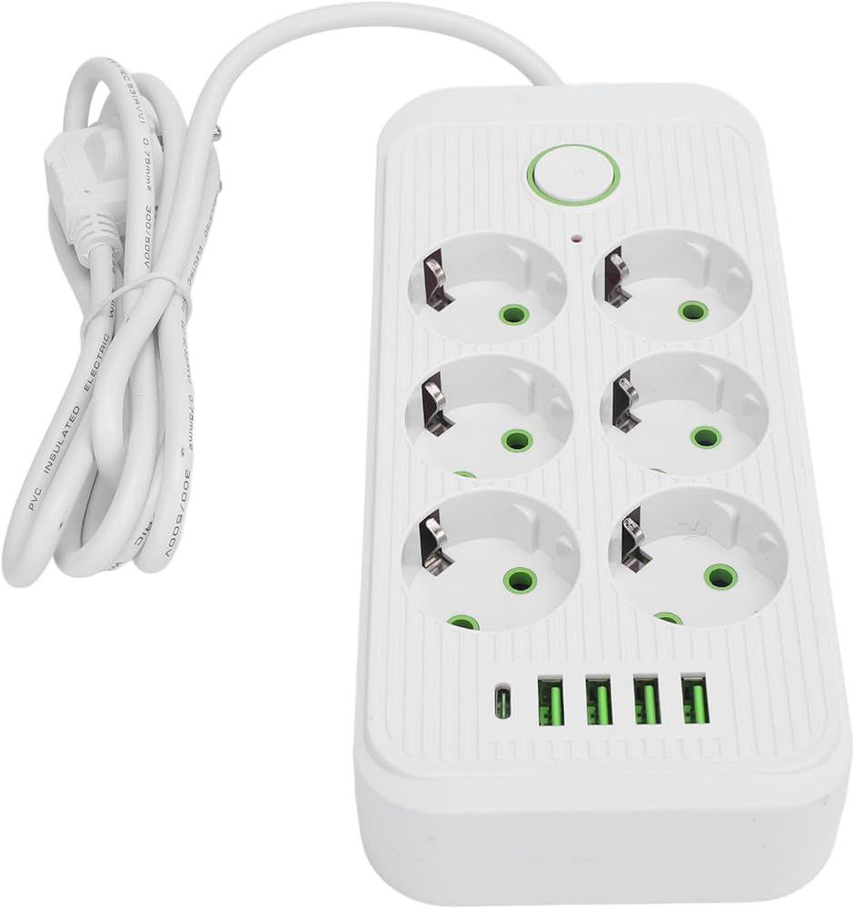 IMG_20260108_141832_874 شش راهی برق یونیورسال با 3 خروجی USB و تایپ سی (سفید) - تصویر 1